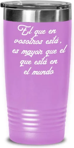 Vista 6 de Regalos católica cristianas vaso en espanol con versículos de la biblia para padres mayores