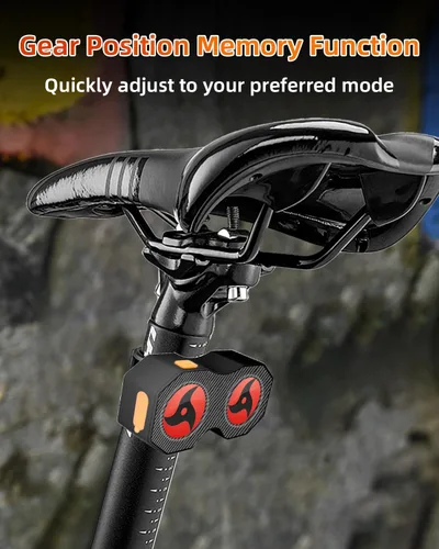 Vista 5 de Demon Eyes - Luz trasera para bicicleta, luces traseras programables impermeables con 82 preajustes, lámpara trasera LED recargable USB-C