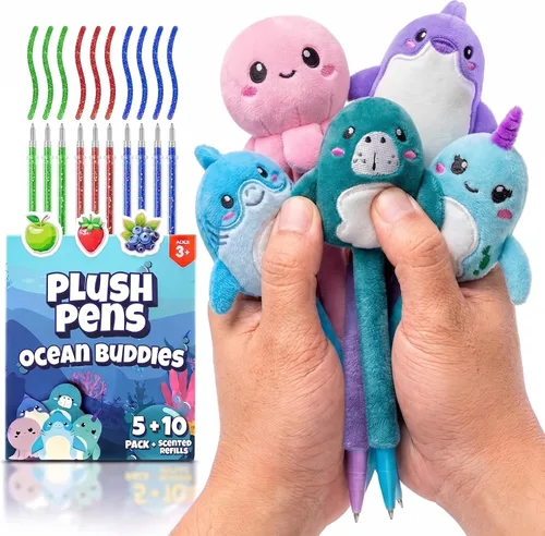 Vista 10 de BUNMO, Squishy Scribblers - Bolígrafos geniales, bonitos, Kawaii, esponjosos, para niños, niñas y adolescentes