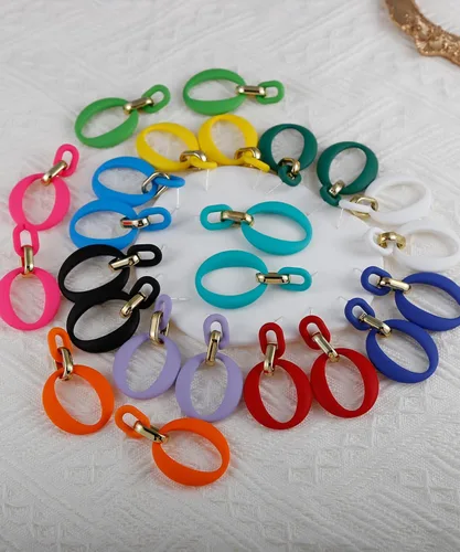 Vista 7 de COLOYAN 12 pares de aretes geométricos acrílicos para mujer, aretes de acrílico cuadrados ovalados, aretes geométricos colgantes, joyería de fiesta