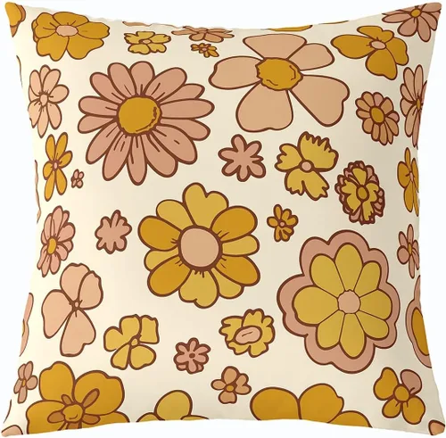 Vista 8 de Feelyou Funda de almohada rosa de 18 x 18 pulgadas, funda de almohada suave con flores florales de rosas para sala de estar, dormitorio, flor