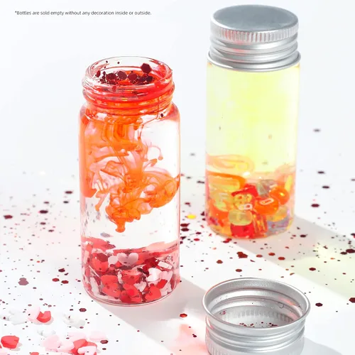 Vista 7 de Magic Season Botellas de vidrio decorativas (12 piezas con tapas de aluminio / 1 onza líquida)