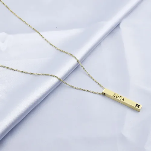 Vista 3 de ZWYQWN KPOP ARMY Collar de regalo para mujeres y niñas RM JIM JK V JIMIN J-HOPE SUGA Collar de cumpleaños para mujeres Metal Acero inoxidable