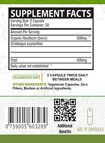 Vista 2 de NutreeVit 100% orgánico - Fórmula potente superalimento de bayas de espino (120 cápsulas)