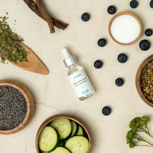 Vista 2 de Gel Peel glicólico, mejorado con retinol y extracto de té verde (10% de fuerza)