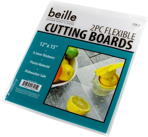 Vista 8 de Beille Juego de 2 tablas de cortar flexibles esmeriladas, accesorios de cocina, preparación de comidas, 12 x 15 pulgadas