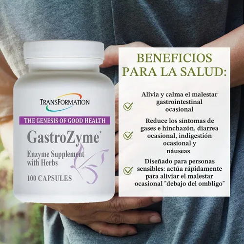Vista 2 de TRANSFORMATION El génesis de la buena salud: suplemento digestivo gastrozimal, formulado exclusivamente con enzimas y hoja de papaya, a base