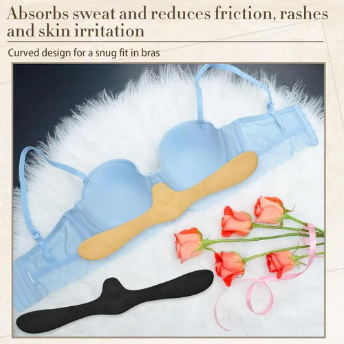 Vista 2 de 9 forros de algodón para brasier para sudar, almohadillas absorbentes de sudor debajo de los senos para mujeres y niñas