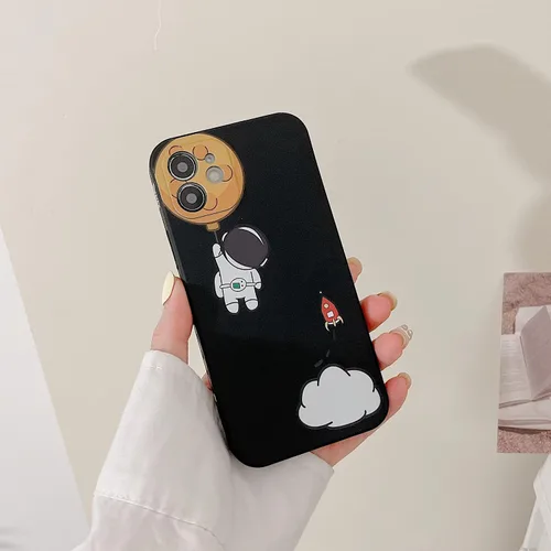 Vista 49 de Yonds Queen para iPhone 7 Plus / 8 Plus, linda funda con diseño de astronauta de dibujos animados, elegante parachoques de TPU suave, protectora