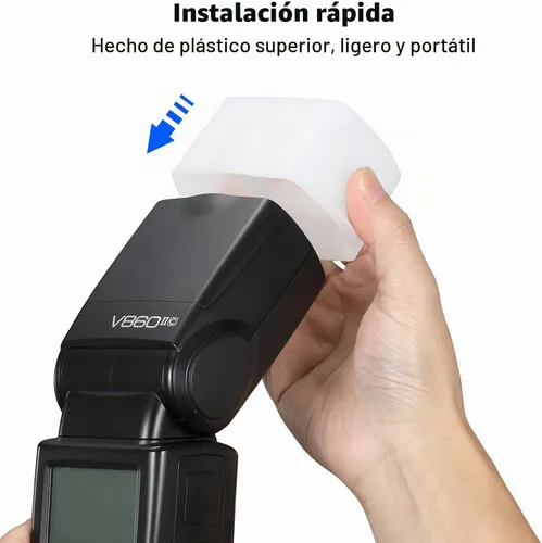 Vista 2 de Difusor de flash para Godox TT520 TT520ii TT560 TT560ii Flash Speedlite (paquete de 3 unidades, blanco, azul y amarillo)