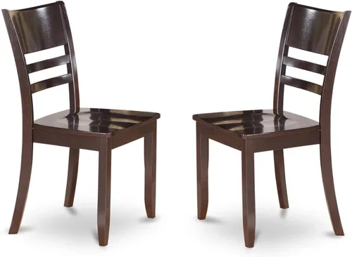 Vista 3 de East West Furniture HLLY5-CAP-W Juego de comedor de 5 piezas incluye una mesa de comedor redonda con pedestal y 4 sillas de cocina, 42 x 42