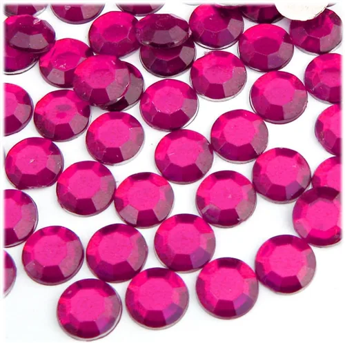 Vista 2 de The Crafts Outlet 1,000 diamantes de imitación redondos de 0.472 in - parte trasera plana rojo rubí rojo