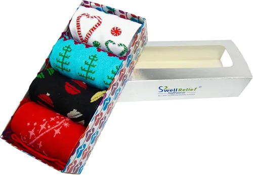 Vista 3 de Swell Relief Calcetines de compresión extra suaves con diseño navideño