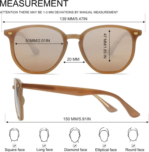 Vista 5 de VANLINKER Gafas de sol polarizadas hexagonales de moda para mujer VL9696