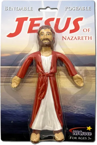 Vista 6 de NJ Croce Figura de Jesús de Nazaret de 6.5 pulgadas, juguete flexible, regalo religioso, gran personaje de la Biblia para juegos de escondite