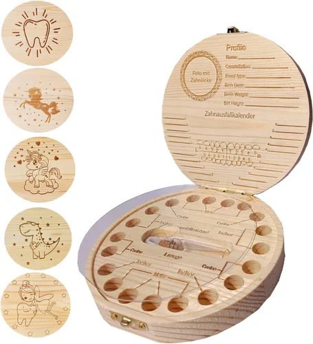Vista 6 de Caja de dientes de hada de bebé, caja de dientes para dientes de leche, caja de dientes de leche, cajas de dientes de madera, caja de almacenamiento
