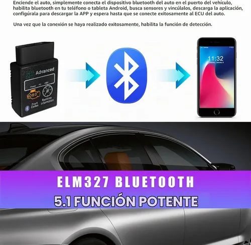 Vista 4 de Dickno Escáner Bluetooth OBD2 para automóvil, lector de código inalámbrico y herramientas de escaneo de diagnóstico de motor de verificación