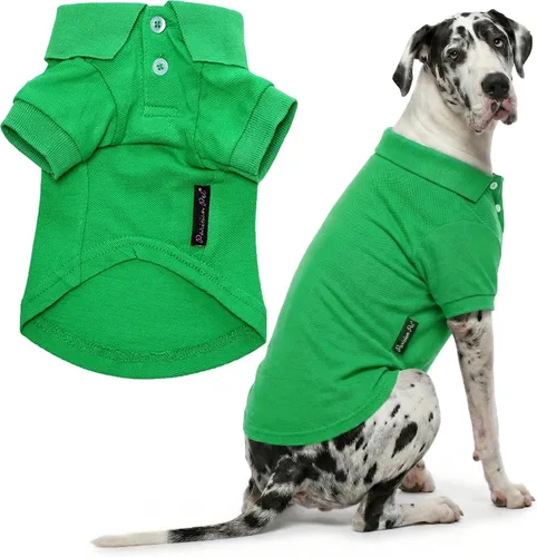 Vista 49 de Camisas Polo Parisian Pet - Camisa de Algodón Transpirable para Perros - Azul Sólido, Ropa de Verano con Capucha - Cuello con Botón para Perros