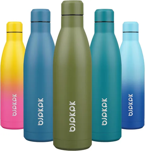 Vista 52 de [Usado] BJPKPK Botella de agua pequeña aislada de 12 onzas, frasco a prueba de A-azul
