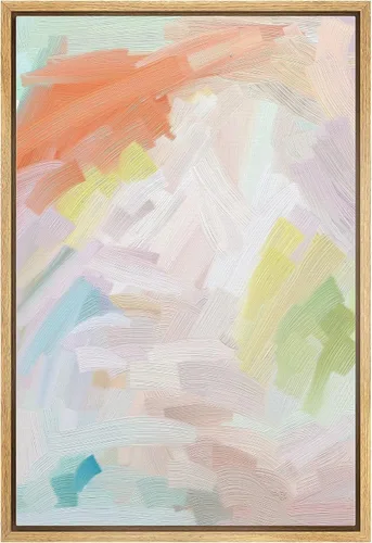 Vista 24 de MUDECOR Impresión en Lienzo Enmarcado Arte de Pared Pincelada Floral Abstracta en Tonos Neutros Cálidos Tonos Terrosos Ilustraciones Minimalismo