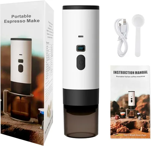 Vista 7 de Cafetera portátil de café autocalentable para automóvil, cafetera de café expreso para viajes, camping, funciona con pilas, USB/tipo C, con café