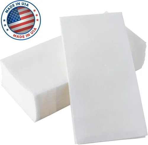 Vista 3 de Paquete de 100 servilletas BloominGoods de lino (17 x 17 pulgadas), papel desechable similar a una tela, toallas de invitados suaves y absorbentes
