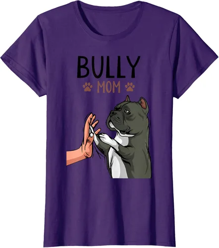 Vista 11 de American Bully Mom Cute Dog Mama Camiseta divertida para mujer, Blanco, S