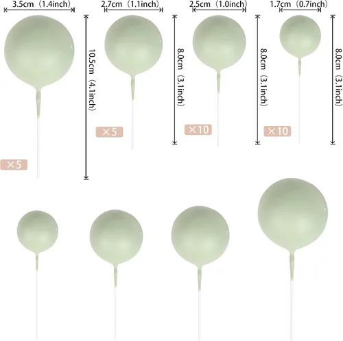Vista 3 de Rsstarxi 30 piezas de mini globos y bolas de espuma para tartas – Insertos de pastel de bricolaje para bodas, aniversarios y decoraciones de fiesta
