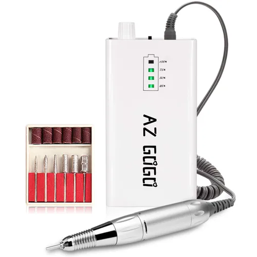 Vista 11 de AZ GOGO - Taladro de uñas portátil de 30000 RPM, taladro eléctrico profesional recargable para uñas de gel acrílico, manicura/pedicura, pulido