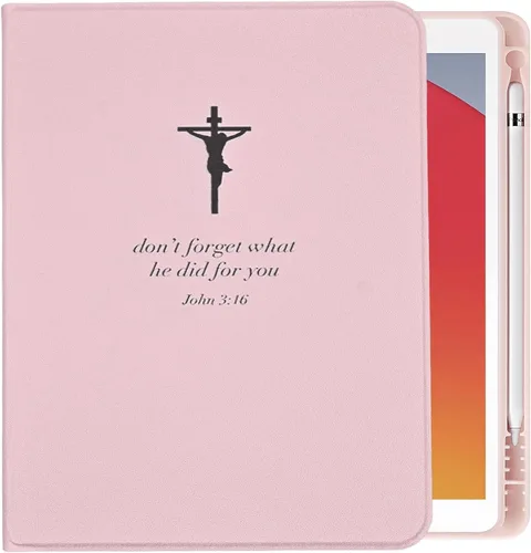 Vista 10 de Funda giratoria para iPad de 9ª/8ª/7ª generación de 10.2 pulgadas (2021/2020/2019), color rosa Funda giratoria de piel sintética de 360 grados
