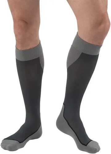 Vista 11 de JOBST Calcetines deportivos de compresión hasta la rodilla, 20-30 mmHg, negro/negro frío, talla S
