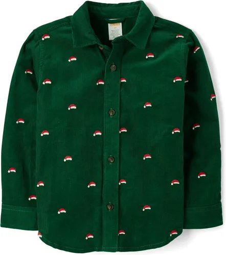 Vista 10 de Gymboree Camisa de manga larga con botones para niños y niños pequeños Rojo