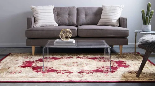 Vista 4 de Unique Loom colección Versailles - Alfombra clásica tradicional con motivo de medallón; 2' 2 x 3' 0 pies, rectangular, color borgoña/marfil