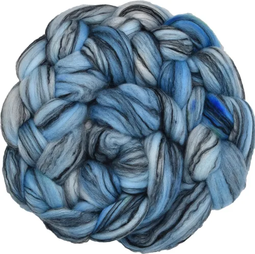 Vista 23 de Teñido a mano Superfino Merino Tencel Roving para hilar y fieltro. Albaricoque 1oz