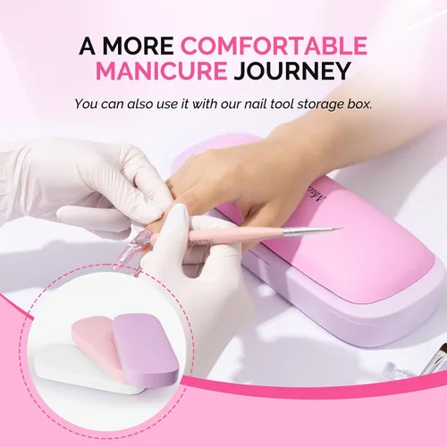 Vista 9 de MelodySusie Reposabrazos para uñas, cojín de cuero sintético suave, reposamanos portátil para arte de uñas de gel acrílico, fácil de limpiar