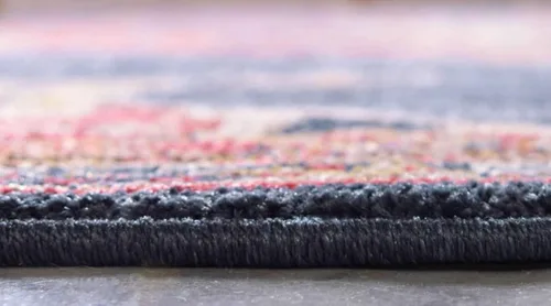 Vista 4 de Unique Loom Utopia Collection - Alfombra tradicional clásica vintage inspirada con tonos cálidos (7 pies x 7 pies, octágono, azul marino/borgoña)