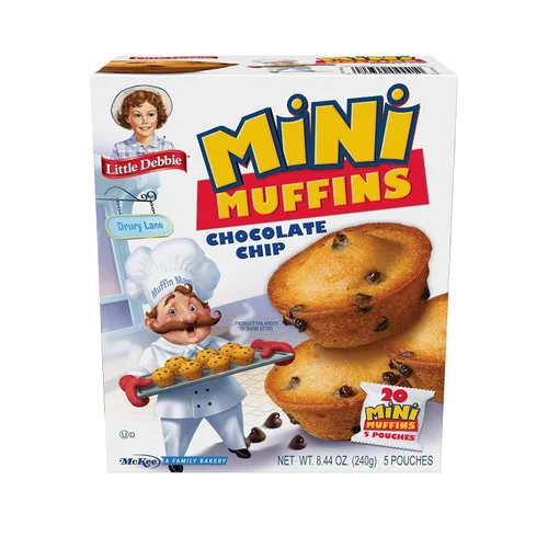 Vista 2 de Little Debbie Paquete variado de mini muffins, pastel de cumpleaños, arándanos, chispas de chocolate (1 caja cada uno)