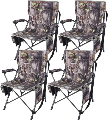 Vista 12 de REDCAMP Paquete de 2 sillas de caza de gran tamaño para persianas, sillas plegables portátiles de camuflaje para adultos, asientos de caza