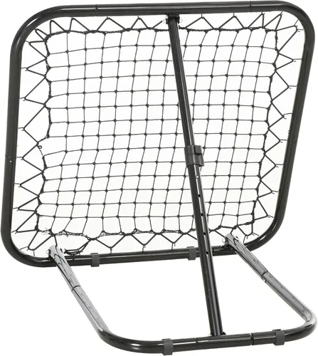 Vista 9 de Soozier Red de rebote de fútbol, 3 x 3 pies, red de portería de entrenamiento portátil ajustable en ángulo con diseño plegable rápido, tubo de metal