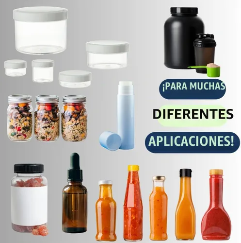 Vista 9 de Bandas retráctiles perforadas transparentes de 38 x 56 mm para botellas Boston redondas pequeñas, viales, botellas cuentagotas, botellas de A)