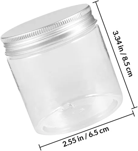 Vista 2 de Angoily Paquete de 6 tarros transparentes de 8 onzas con tapas, tarros de almacenamiento vacíos, tarros de boca regular, tarros de ensalada, tarros
