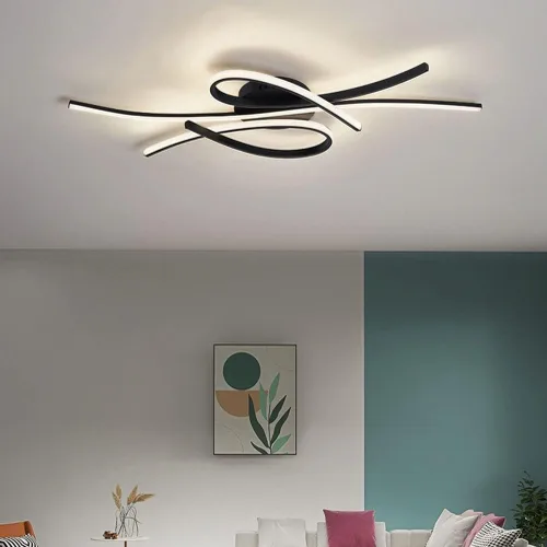 Vista 4 de Lámpara de techo LED para sala de estar, 55 W, moderna, regulable, 3000 K - 6500 K, lámpara de techo empotrada para interiores, lámpara de techo
