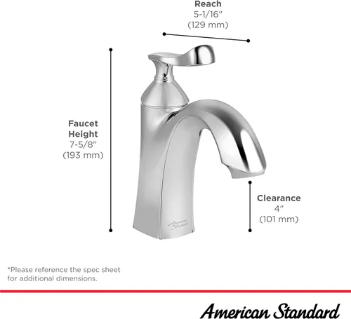 Vista 5 de American Standard 7413101.295 Chatfield - Grifo de baño con un solo agujero, 1.2 GPM, níquel cepillado
