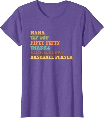Vista 20 de Mama Tip-Top Fifty Fifty Thanks Huckleberry - Camiseta de béisbol, Negro