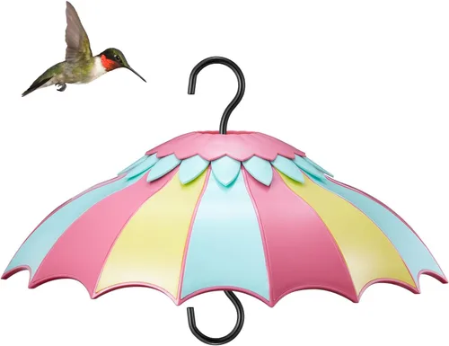 Vista 10 de Baffle para comedero de pájaros, cúpula de lluvia con 3 ganchos, adecuado para comederos de colibríes y comederos de aves silvestres, foso