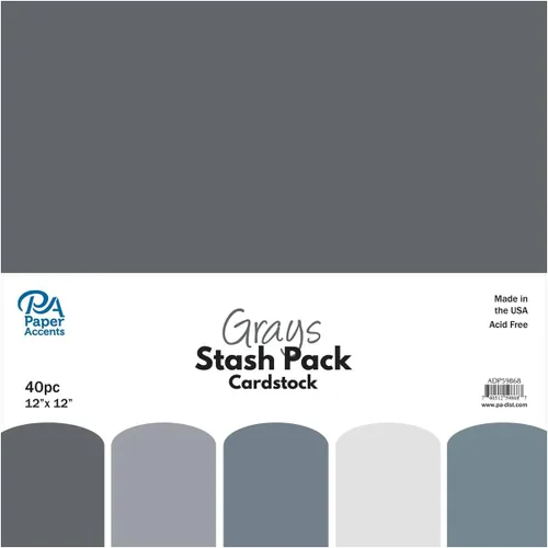 Vista 2 de PA Paper Accents - Paquete de cartulina de 12 x 12 pulgadas, papel de cartulina de color negro para hacer tarjetas, álbumes de recortes, impresión