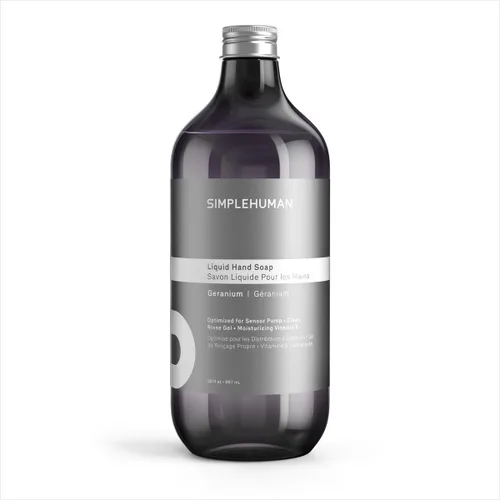 Vista 4 de simplehuman Botella de repuesto de jabón líquido de manos de pepino, 30 onzas líquidas, suave y refrescante aroma de pepino crujiente, vitamina E