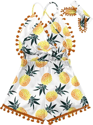 Vista 11 de UNICOMIDEA 6M-3T Traje sin espalda para bebé niña traje mameluco con diadema
