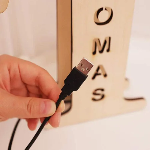 Vista 5 de Luz nocturna LED personalizada, letra inicial de madera grabada con nombre para familiares amigos, alfabeto, dormitorio, boda, Navidad, Halloween y j