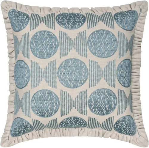 Vista 25 de The HomeCentric Funda de almohada con cremallera, funda de cojín azul de 12 x 12 pulgadas, funda de cojín de algodón bordado para sofá, diseño